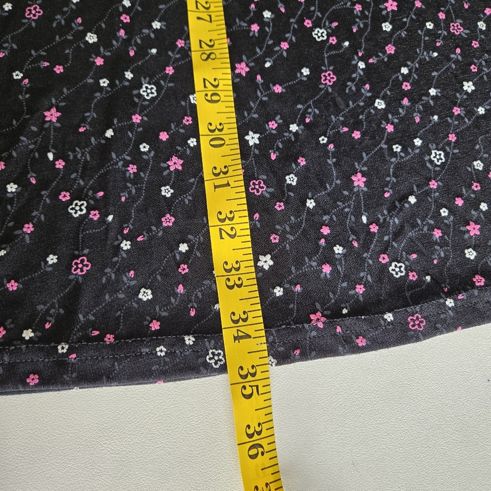 JM Collection Black Floral Stretch Maxi Skirt Size L Y2K 90s Boho Grunge Cottage - Picture 8 of 10